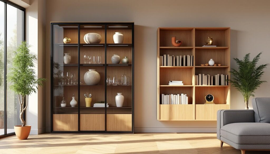 découvrez comment choisir entre un meuble vitrine et une bibliothèque pour optimiser votre espace de rangement et valoriser votre intérieur.