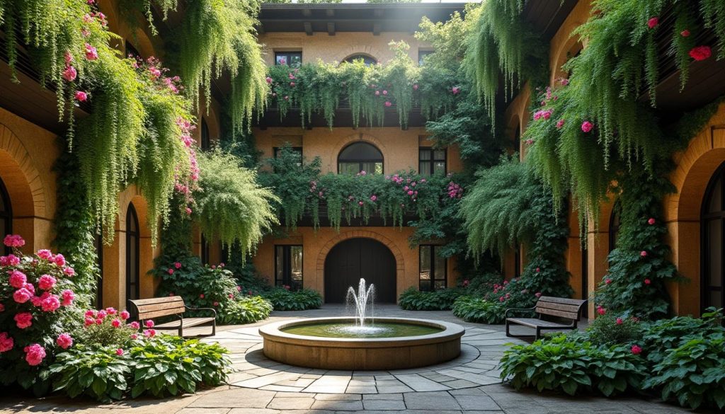 découvrez comment un jardin suspendu peut transformer et rafraîchir l'atmosphère de vos cours intérieures, apportant fraîcheur et verdure à votre espace de vie.
