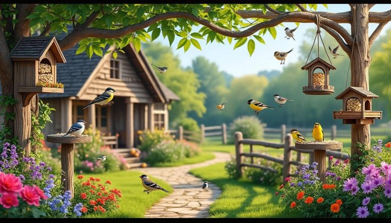 découvrez comment la décoration extérieure campagnarde intègre des mangeoires pour oiseaux pour créer un jardin charmant et naturel.