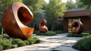découvrez comment la décoration extérieure design intègre des sculptures en métal rouillé pour apporter caractère et authenticité à vos espaces extérieurs.