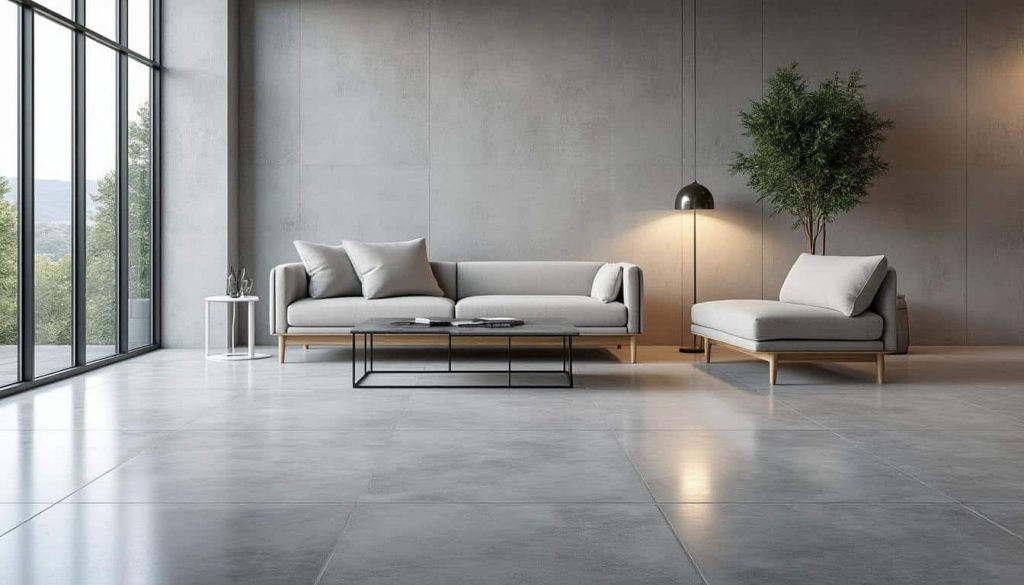 découvrez comment la décoration minimaliste sublime les espaces avec des sols en béton lissé gris, alliant modernité et simplicité pour un intérieur élégant et épuré.