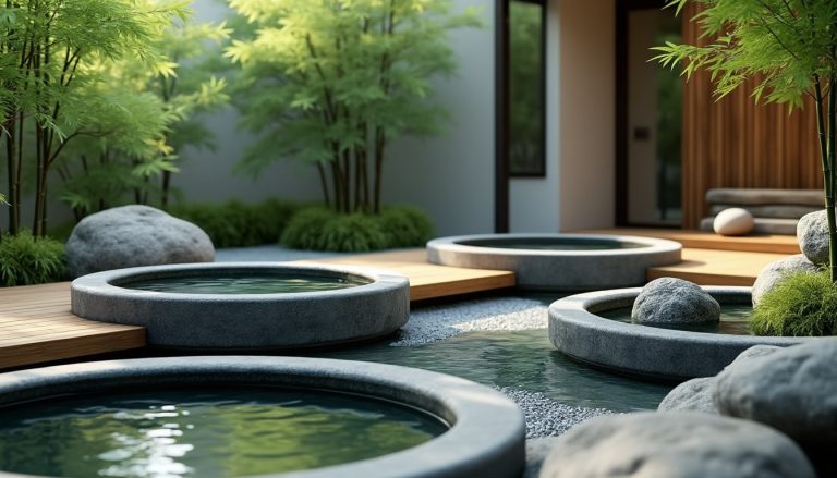 découvrez comment la décoration extérieure zen intègre des bassins d'eau calme pour créer un espace apaisant et harmonieux, idéal pour la relaxation et la méditation.