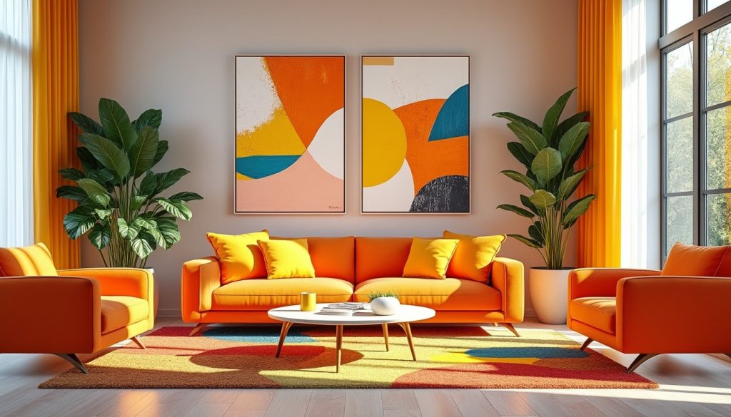découvrez comment la décoration intérieure énergique intègre le orange et le jaune vif pour dynamiser et illuminer votre espace avec vitalité et chaleur.