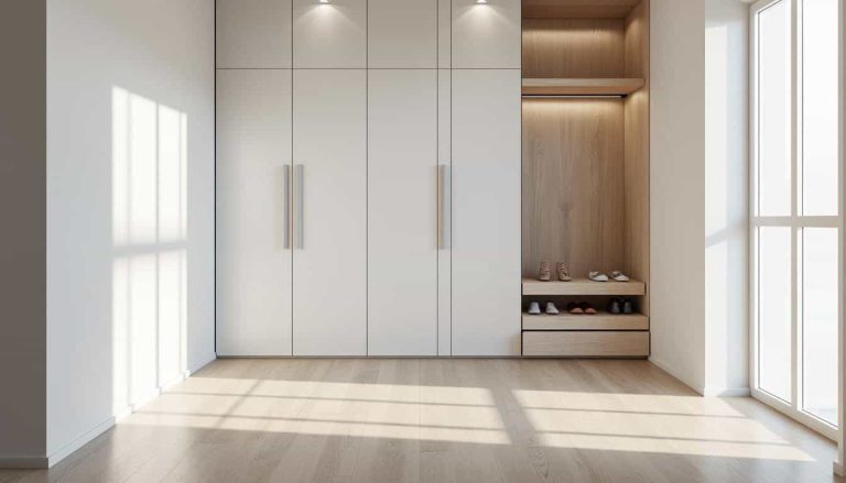 découvrez comment un meuble de rangement pour chaussures peut se fondre discrètement dans votre couloir, optimisant l'espace tout en gardant une décoration élégante et fonctionnelle.