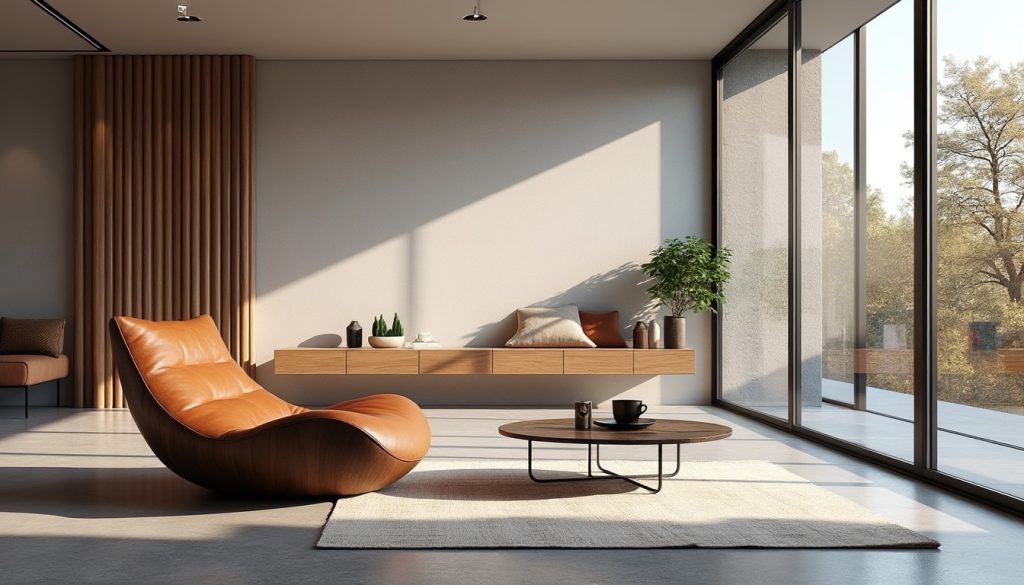 le meuble design façonne l'identité visuelle unique de votre appartement, alliant esthétique et fonctionnalité pour un intérieur moderne et élégant.