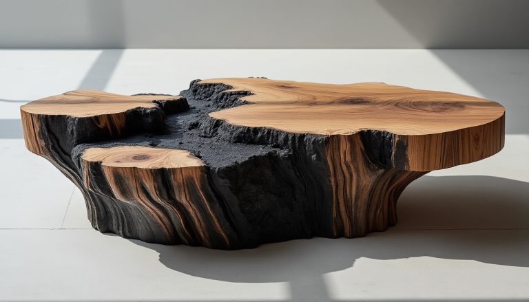 découvrez le meuble en bois brûlé réalisé avec la technique japonaise traditionnelle shou sugi ban, alliant esthétique unique et durabilité exceptionnelle.