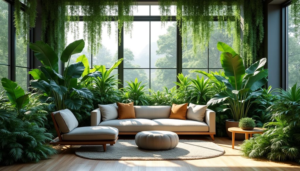 découvrez comment la décoration végétale peut métamorphoser votre salon en une oasis de verdure, créant une véritable jungle urbaine pleine de vie et de fraîcheur.