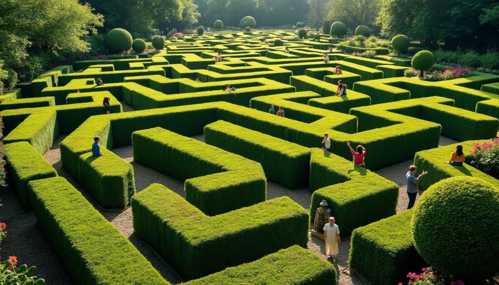 découvrez le jardin labyrinthique, un parcours ludique et captivant qui émerveille les visiteurs de tous âges.