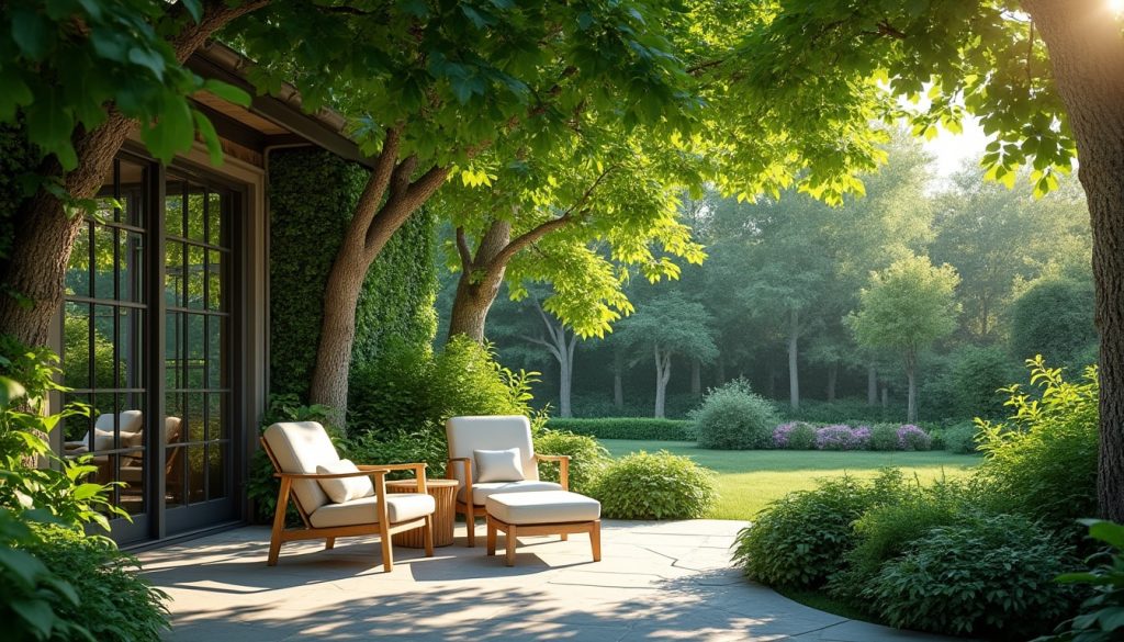 découvrez comment un jardin ombragé vous permet de profiter de l'extérieur même lors des canicules, en offrant fraîcheur et confort.