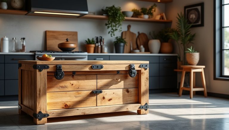 découvrez comment un meuble d'atelier apporte un charme brut et authentique à votre cuisine, alliant fonctionnalité et style industriel.