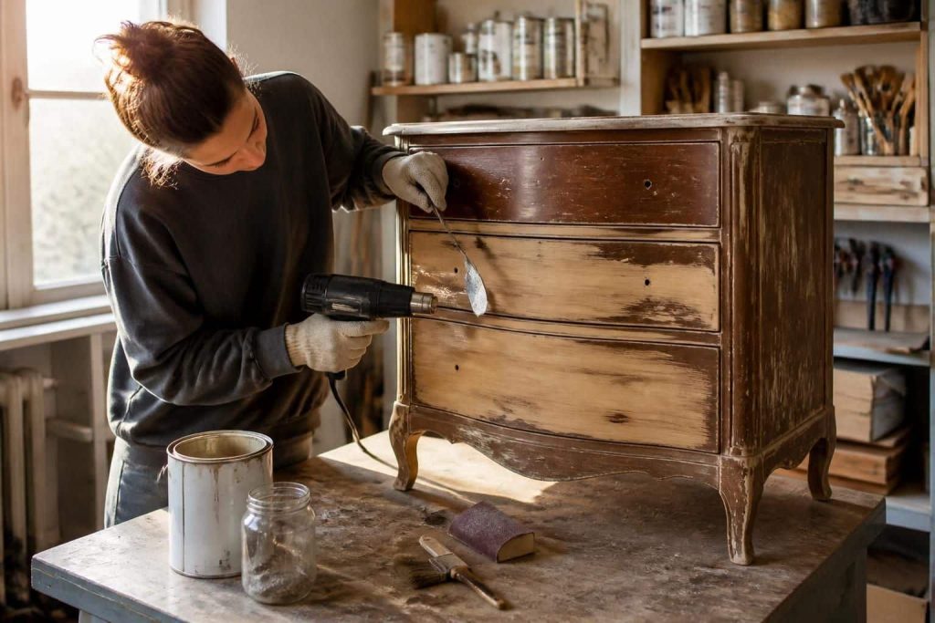 découvrez comment utiliser les outils adaptés pour décaper facilement un meuble ancien et lui redonner tout son charme d'antan.