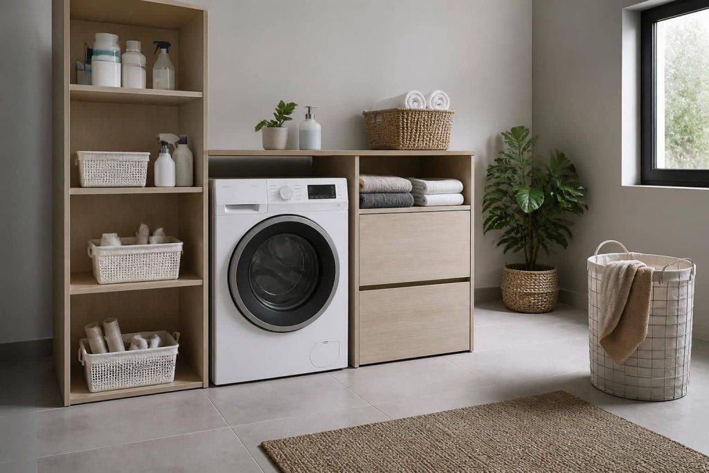 découvrez comment équiper votre buanderie avec un meuble pour machine à laver conforama, alliant praticité et design pour un espace organisé et fonctionnel.