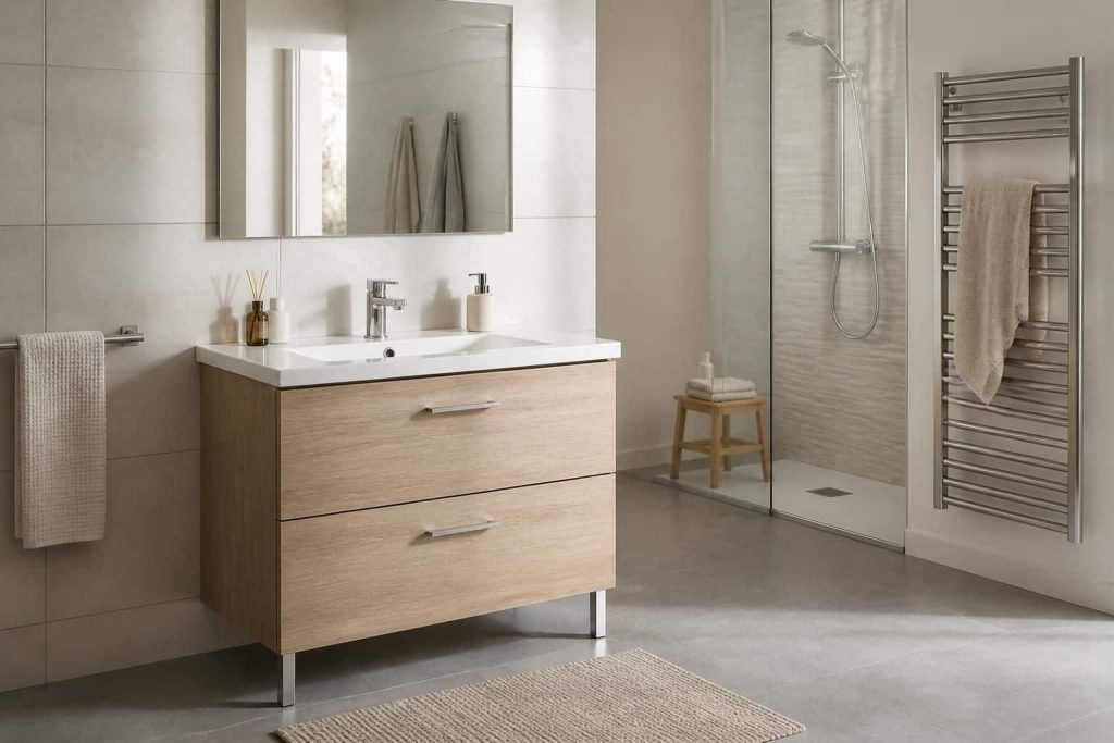 découvrez l'aménagement standard avec le meuble salle de bain but de 80 cm, alliant design et fonctionnalité pour optimiser votre espace de bain.