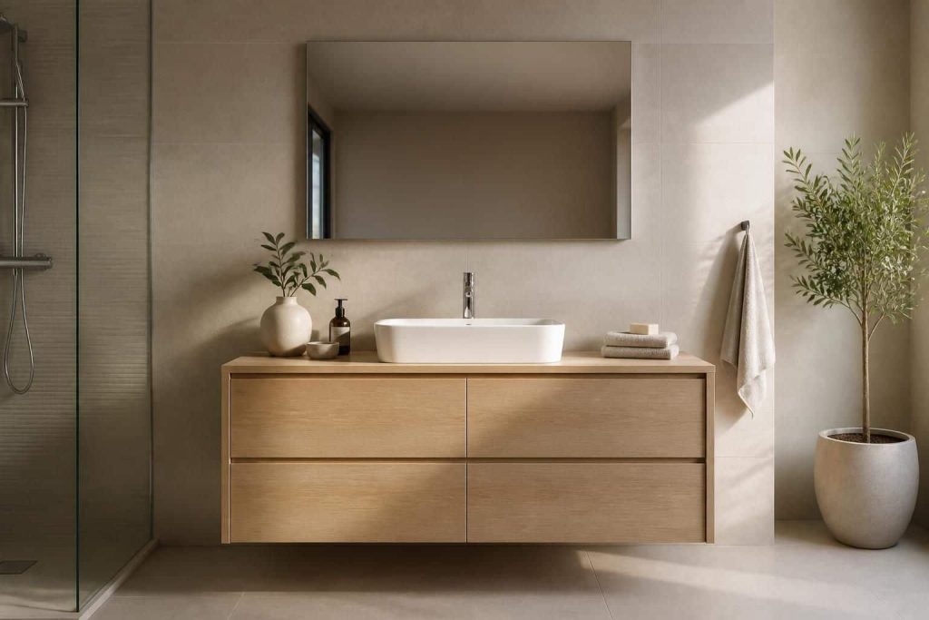 découvrez comment installer une salle d'eau avec un meuble salle de bain vasque de 120 cm, alliant praticité et design pour optimiser votre espace.