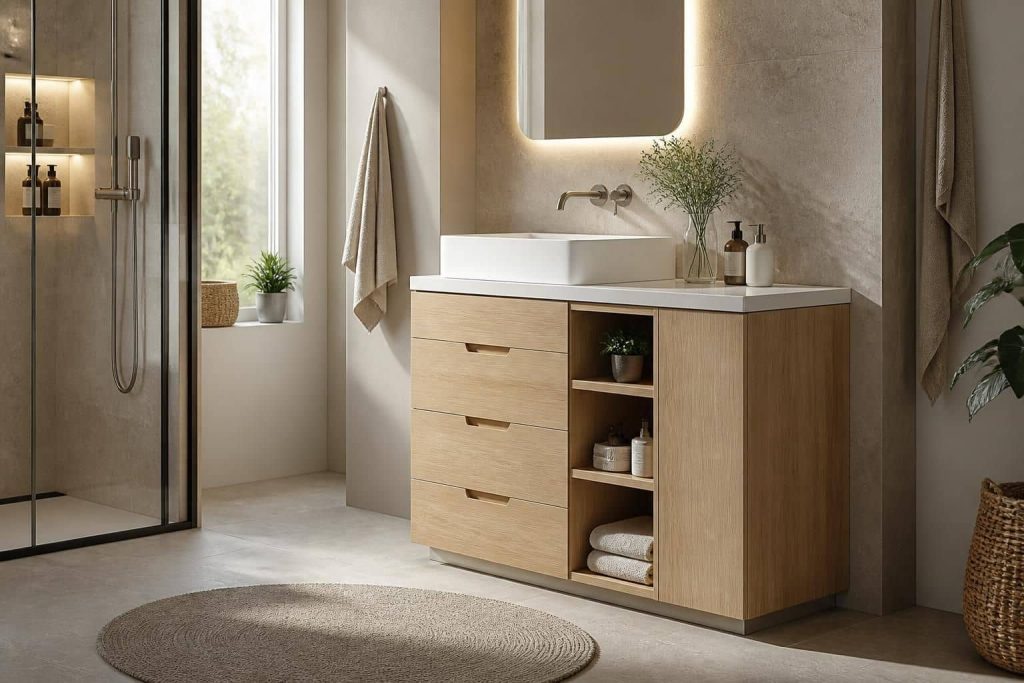 découvrez comment optimiser l'espace de votre salle de bains grâce à un meuble sous vasque colonne, alliant praticité et design pour un rangement efficace.