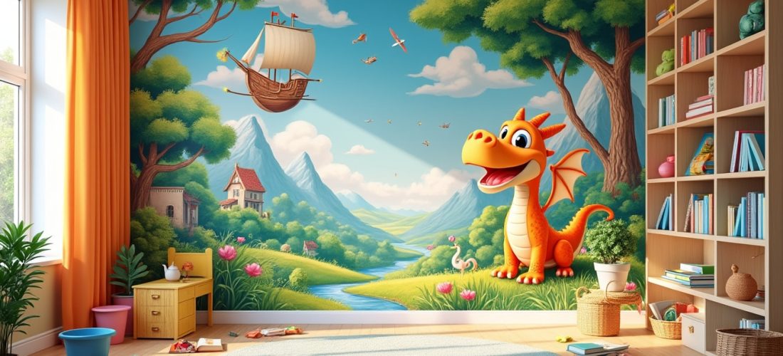 découvrez comment la décoration enfantine avec des dessins muraux stimule l'imaginaire des enfants, en transformant leurs espaces en lieux créatifs et inspirants.