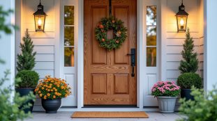 découvrez comment une décoration extérieure accueillante peut transformer l'apparence de votre porte d'entrée et inviter chaleureusement vos invités.
