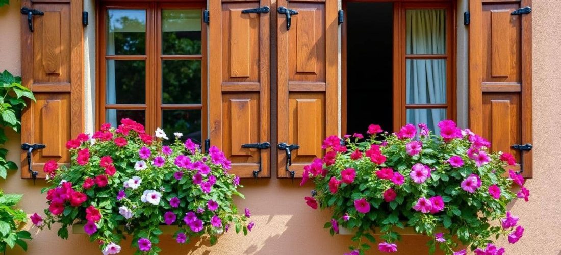 découvrez comment sublimer votre façade avec des jardinières suspendues aux fenêtres, pour une décoration extérieure fleurie et élégante.