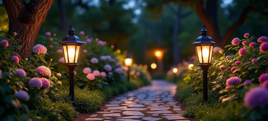 illuminez vos allées nocturnes avec une décoration extérieure lumineuse, alliant esthétique et sécurité pour un jardin enchanteur.