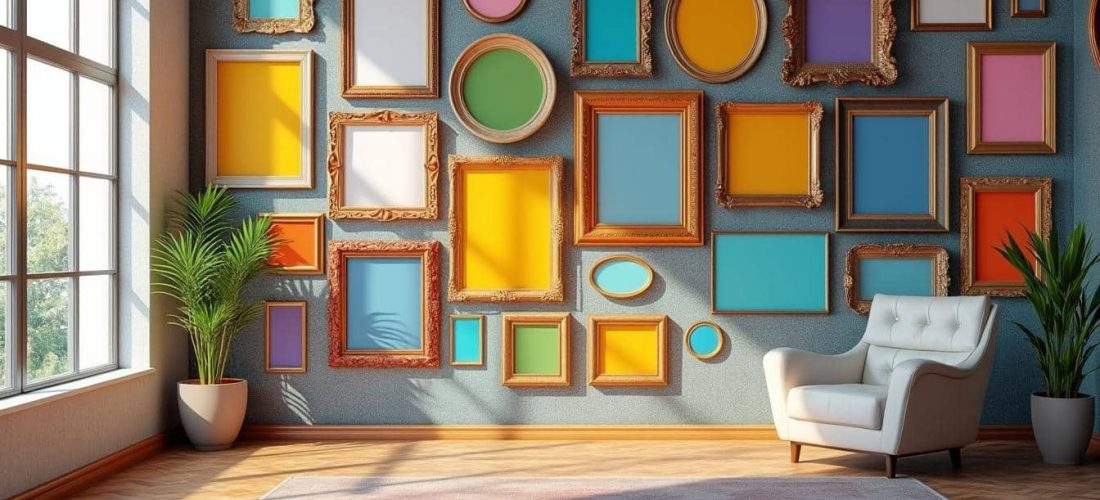 découvrez comment la décoration intérieure colorée, avec des cadres de toutes tailles, transforme vos espaces en lieux vivants et harmonieux.