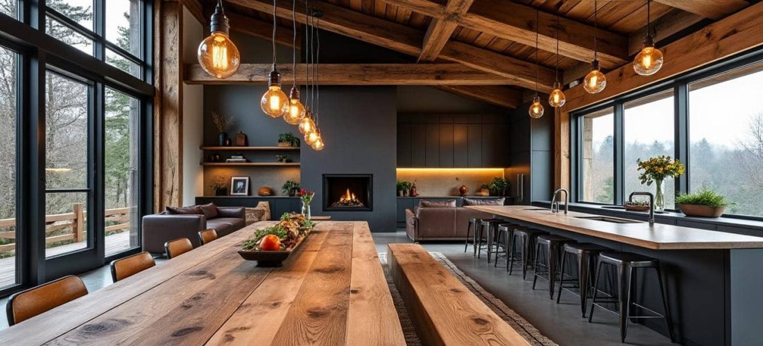 découvrez comment la décoration rustique moderne allie le charme naturel du bois brut à la modernité de l'acier pour créer des intérieurs chaleureux et contemporains.