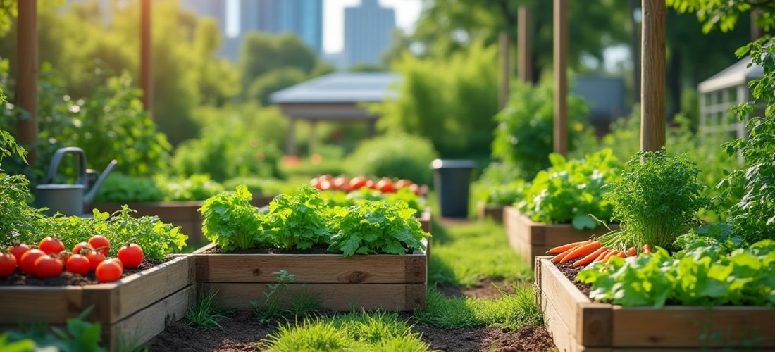 découvrez comment le jardin de ville optimise l'espace avec des bacs surélevés pour un potager pratique et productif en milieu urbain.