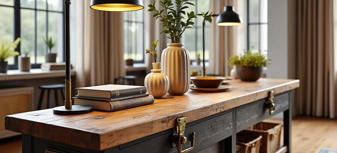 découvrez comment les meubles de métier transforment les anciens établis en buffets uniques, alliant charme industriel et fonctionnalité pour une décoration authentique.