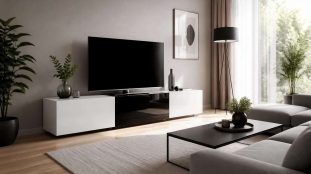 découvrez comment un meuble tv blanc et noir laqué sublime votre salon contemporain, alliant élégance et fonctionnalité pour un espace moderne et épuré.