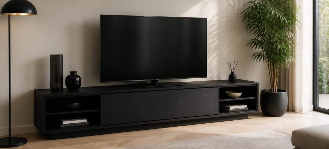 découvrez le meuble tv noir élégant et fonctionnel proposé par notre enseigne de mobilier, parfait pour moderniser votre espace de vie avec style.