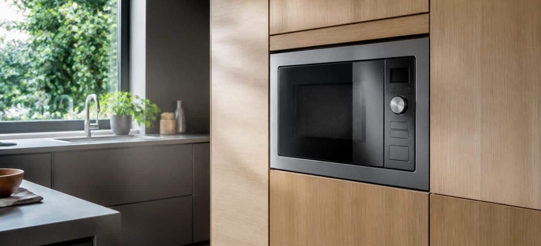 découvrez comment intégrer élégamment votre électroménager grâce à un meuble micro-ondes gris, alliant fonctionnalité et design moderne.